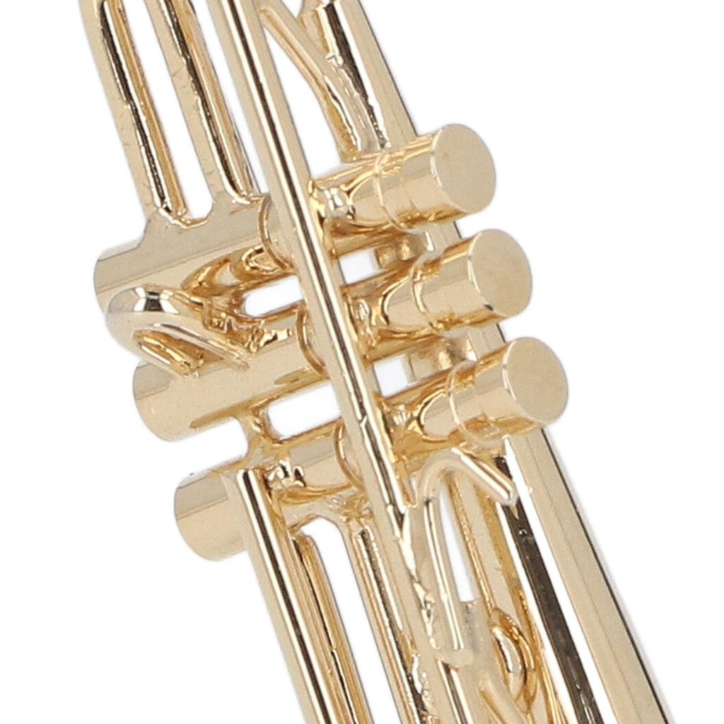 Ature Trompete Messing Exquisites Design Romantisch Trompetenmodell mit Ständer Koffer für Schreibtisch Bücherregal