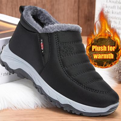 Größer Schneestiefel Herrenschuhe für Herren Warmes Fell Winter Herrenschuhe Unisex Stiefeletten Wasserdichte Schuhe Herrenschuhe Arbeitsschuhe