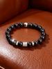 Malachite Bracelet Beaded 10mm Green Stone Natural with Stainless Steel Cylindrical Beads for Energy Healing Reiki Charm Jewelry