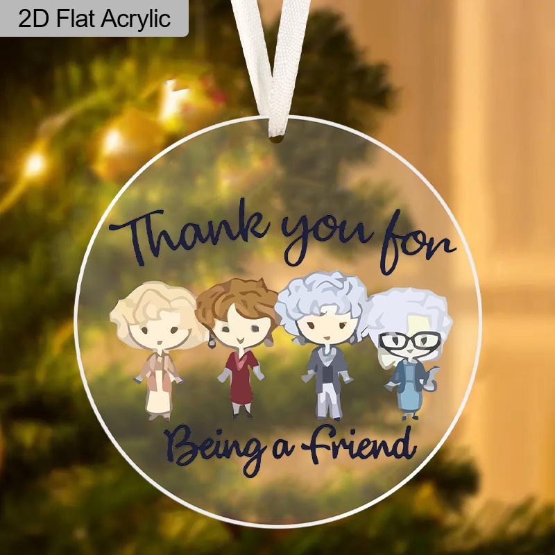 1 szt. Przezroczysta Akrylowa Ozdoba Przyjaźni Podziękowanie za Bycie Przyjacielem Wisząca Dekoracja Prezent Świąteczny dla Najlepszego Przyjaciela Dekoracja Drzewka