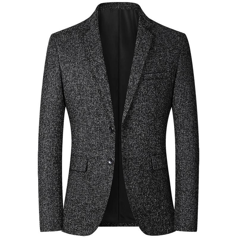 Blazer Herren Freizeitanzug Frühling Dünn Mittelalterlich Einfach Western Oberteil Bügelfrei Herrenjacke
