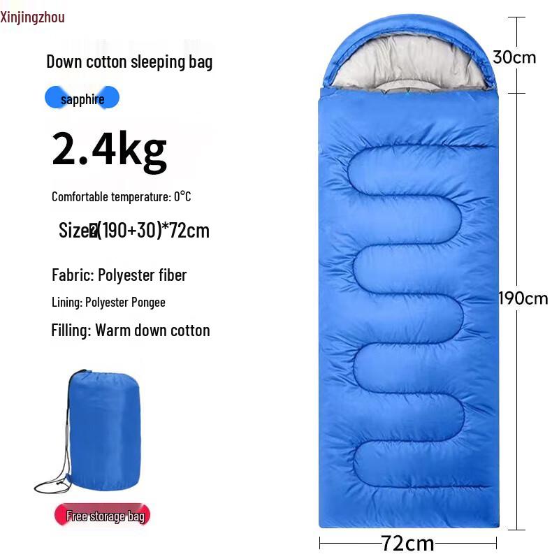 Outdoor Envelope Hooded Camping Sleeping Bag