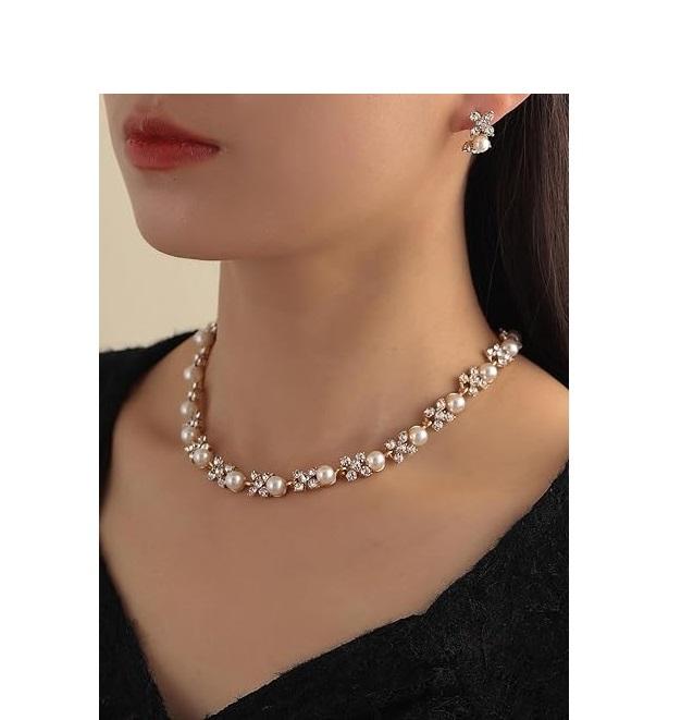 Necklace Jewellery Set for Women Latest Stylish Design Fancy Pearl Choker