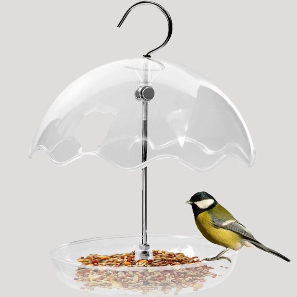 Rainproof Hanging Bird Bath Transparent Bird Feeding Equipment Hummingbird Feeder  Wild Birds