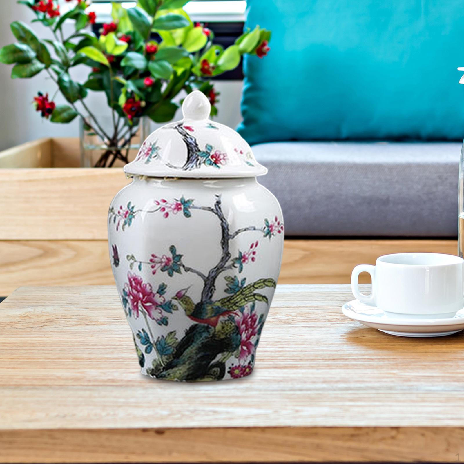 

Имбирная банка Китайский фарфор Храм Ваза для хранения с крышкой для гостиной спальни Style B