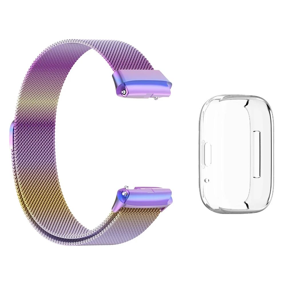 Strap For Xiaomi Redmi Watch 3 Active/3 Lite With TPU Soft Case Screen Protector Replacement Metal Milanese Magnetic Watchband