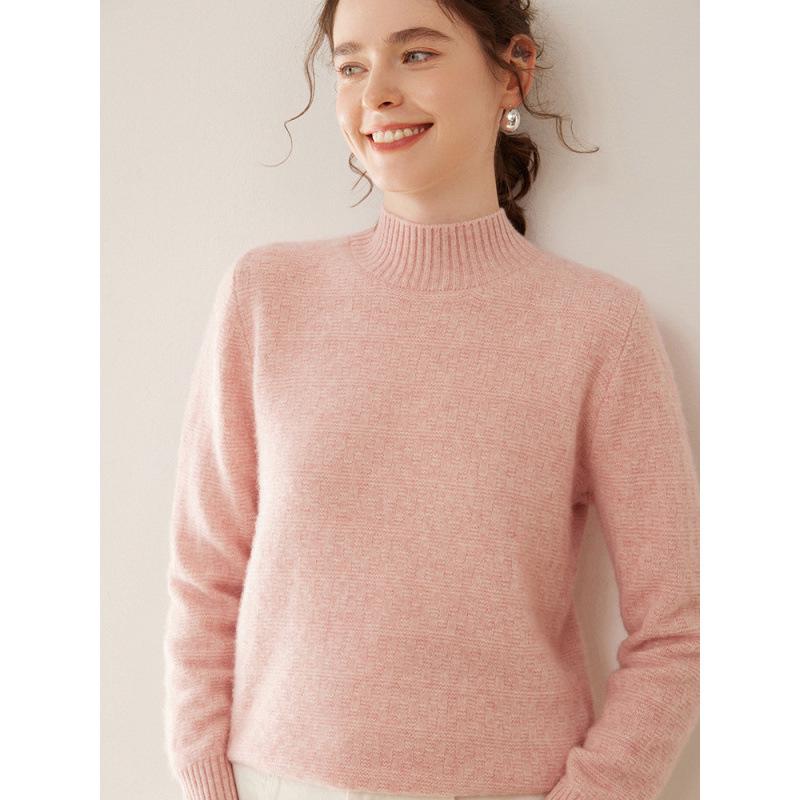 Pull en Cachemire à Col Rond pour Femme - Coupe Ample, Pull de Base Automne Hiver