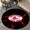 1PC Boston Sox hockey Round Rug, Non-slip Chair Mat, Home Decor, Circle Carpet Perfect for Office, Bedroom, Living Room,Christmas gift