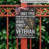 2D Flat Veteran Tribute Metal Sign, "Jesus Christ and The Veteran" Quote, 8×12 Inch Aluminum Wall Art, Patriotic Design, Durable Decor for Memorial
