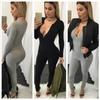 Premium Quality Women Zipper Playsuit Bandage Bodycon Jumpsuit Clubwear Long Sleeve Romper