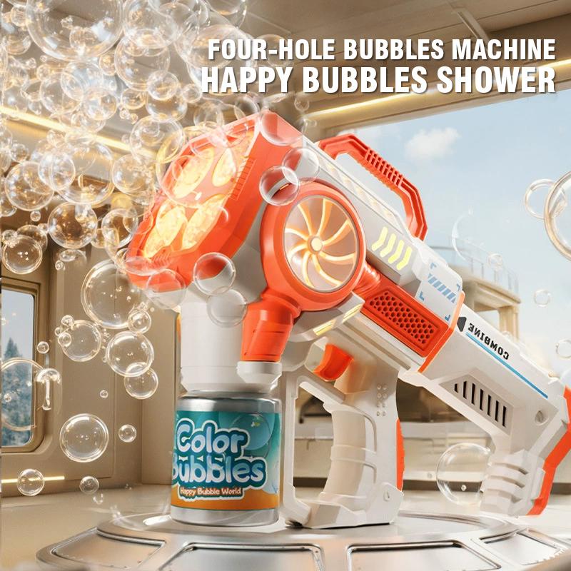 Party Gifts Fully Automatic Electric Bubble Gun with Light Blower Soap Blowing Machine Toy Wedding Outdoor Beach Toys for Adults