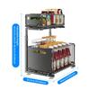 2-Tier Under Sink Organizer Pull-Out Sliding Cabinet Shelf for Kitchen and BathroomSpace Saving Storage Rack