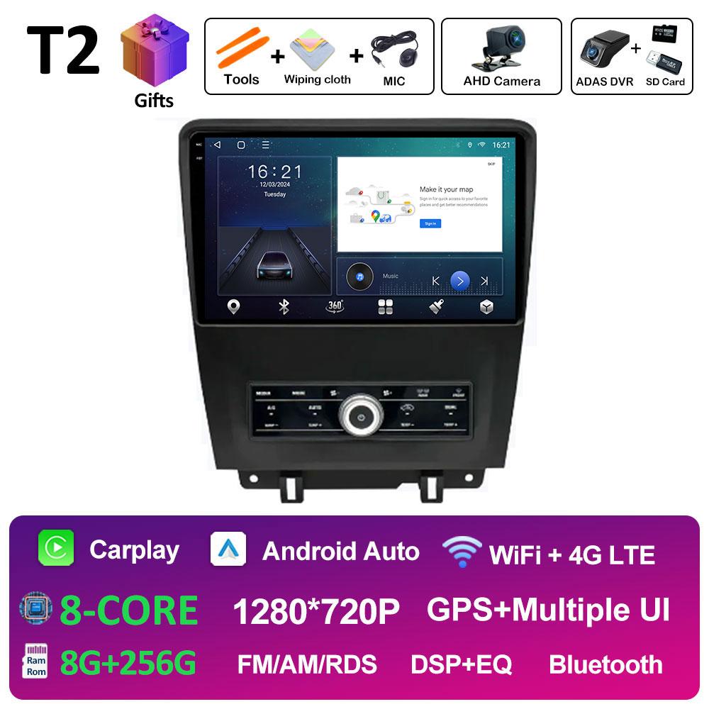 For Ford Mustang 2009 2010 2011 - 2014 DSP Stereo GPS Navigation Car Video Radio Multimedia Player Android Auto Cooling Fan WIFI