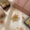 18K Gold Heart & Star Pendant Necklace with Crystal Rhinestones - Elegant Women's Fashion Clavicle Chain