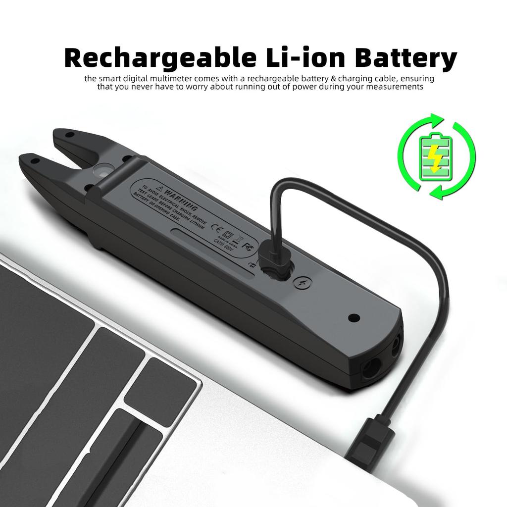 BSIDE Current Clamp Open Rechargeable Digital Meters Duty and Environmental Temperature DC/AC Tester, Jaw, Smart, Multimeter, Capacitance, Diode,