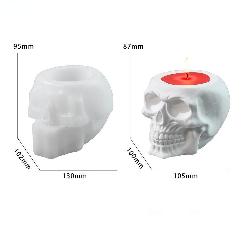 Diy Skull Storage Jar Silicone Mold Halloween Home Horror Decoration Candle Cup Epoxy Resin Plaster Cement Mix Casting Molds