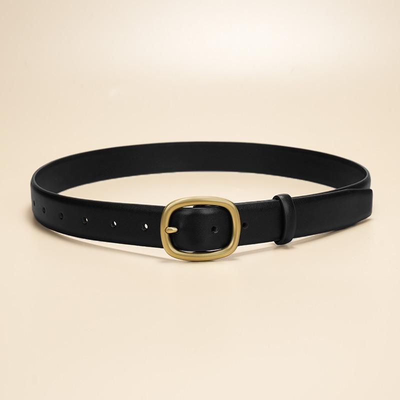 New Women's Belt Double-sided Genuine Leather Classic Versatile Decoration Simple Pin Buckle Belt High Quality Belt for Women