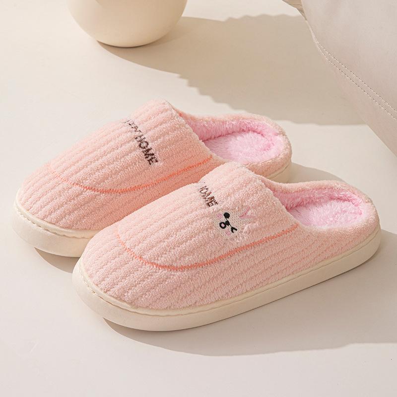 Cotton slippers women autumn and winter couple home slippers indoor confinement shoes warm cotton shoes non-slip cotton drag men's winter models