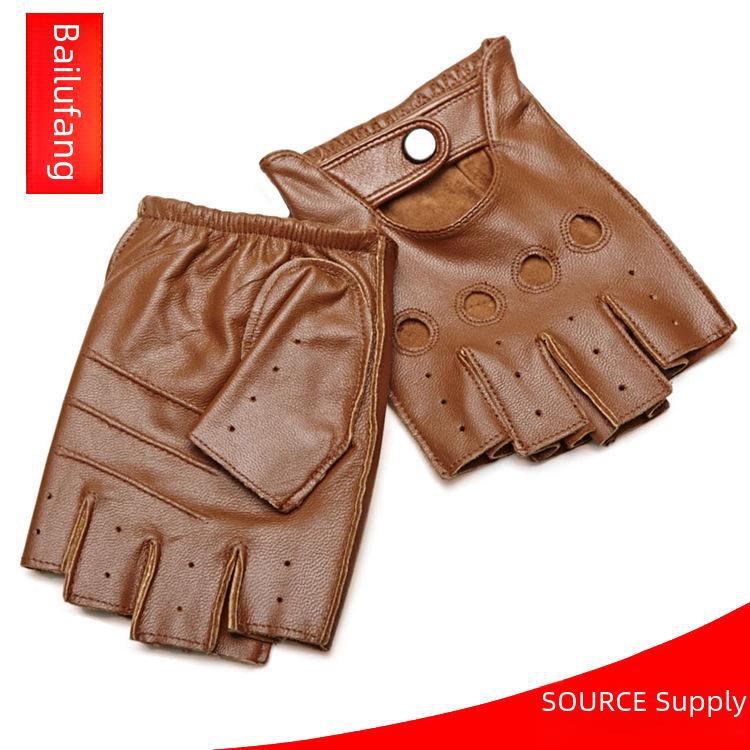 "Maßgeschneiderte Lammfell-Halbfinger-Lederhandschuhe - Vielseitig für Radfahren, Streetdance und Outdoor-Bekleidung."