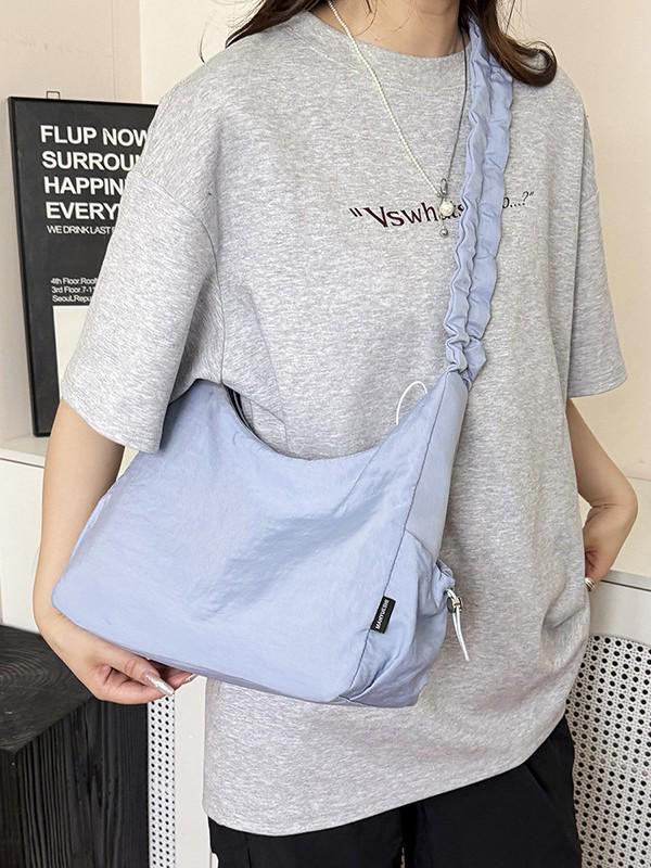 2025 Trendy Japanese & Korean-Style Versatile Nylon Pleated Dumpling Crossbody Bag for Women
