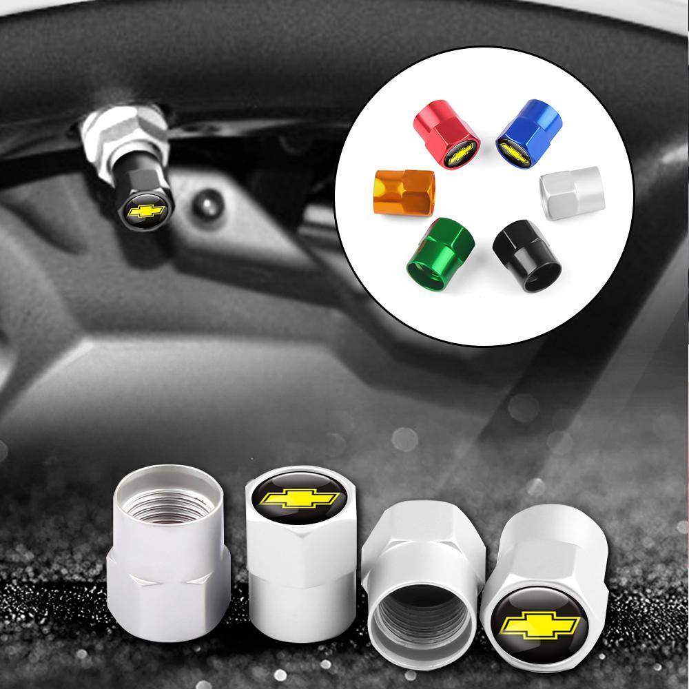 4pcs Metal Car Logo Wheel Tire Valve Stem Caps Auto Accessories For For Chevrolet Cruze Aveo Captiva Lacetti Epica Trailblazer