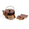 Rosewood Kettle Shape Coaster Set for Kitchen and Dining Table/Coffee Table.-Set of 6