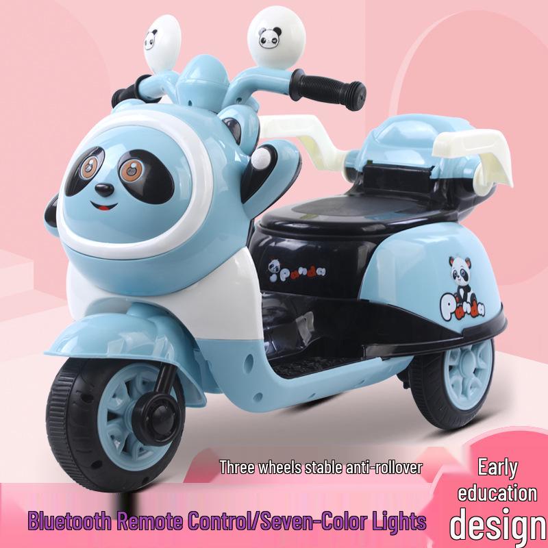 Rechargeable Children's Electric Motorcycle Tricycle: Panda Design for Boys & Girls