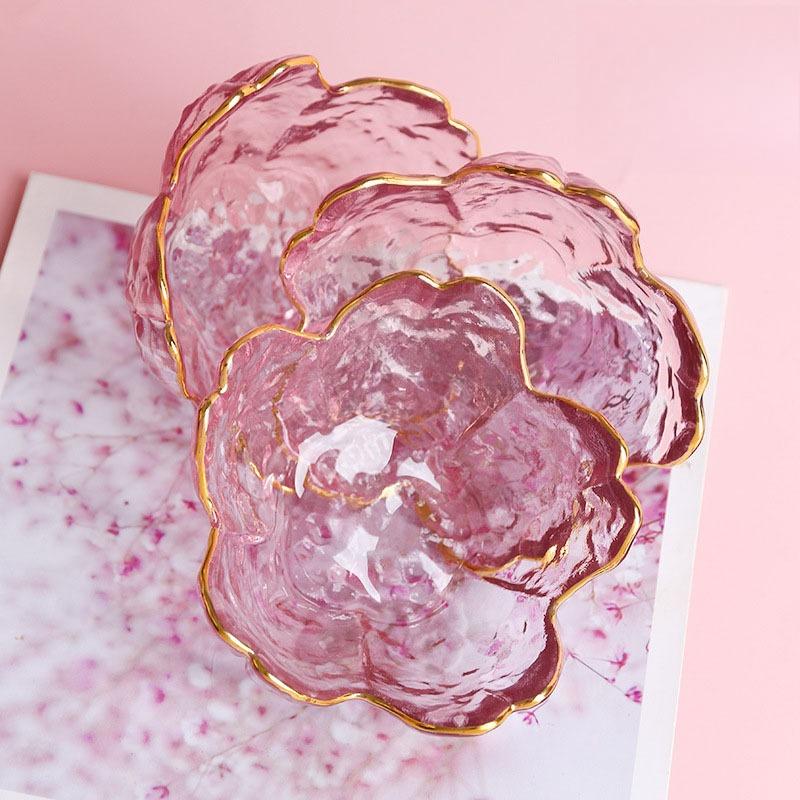 Japanese Hammer Cherry Blossom Glass Flavor Saucer Handmade Japanese Sauce Saucer Hot Pot Saucer