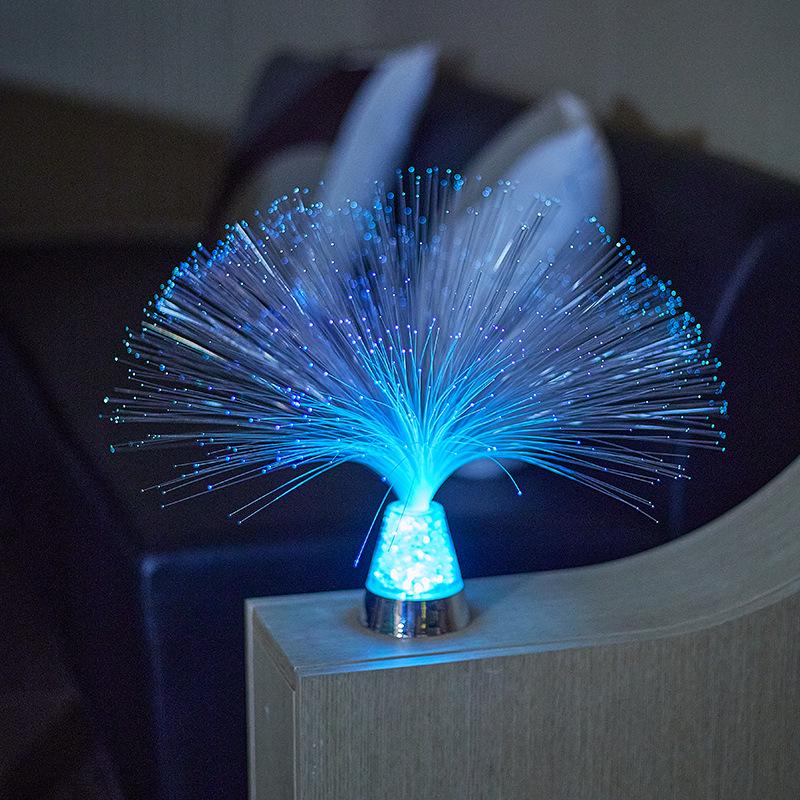 Colorful Fiber Optic Starry Night Bedside Lamp for Bedroom Ambiance