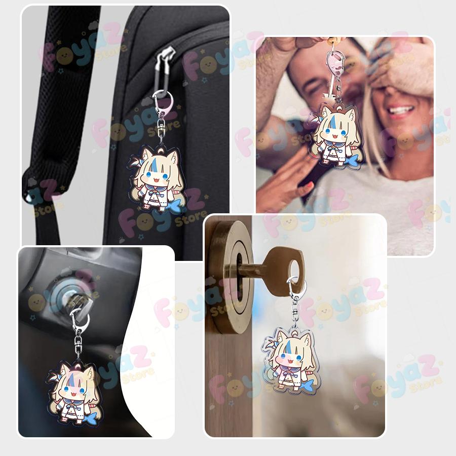 Cute Cartoon Sameko Saba Keychain Llavero Accessories Bag Cute Animal Kawaii Farming Charm Women's Keyrings Fans Gift