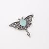 Aqua Chalcedony Gemstone 925 Sterling Silver Jewelry Butterfly Boho Pendant1.2" CP-31-21