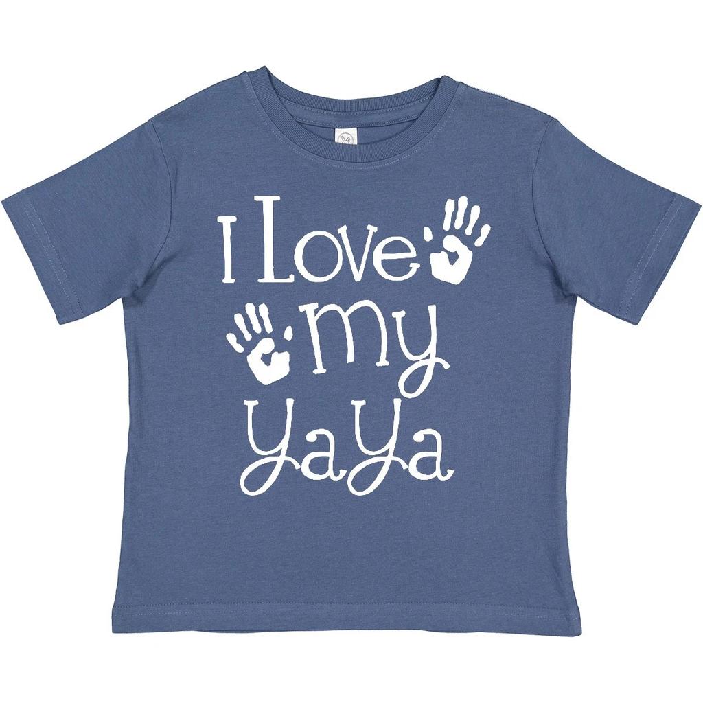 Inktastic I Love My Yaya Grandchild Toddler Kids Boys T-Shirt Grandkids Cute Boys Girls