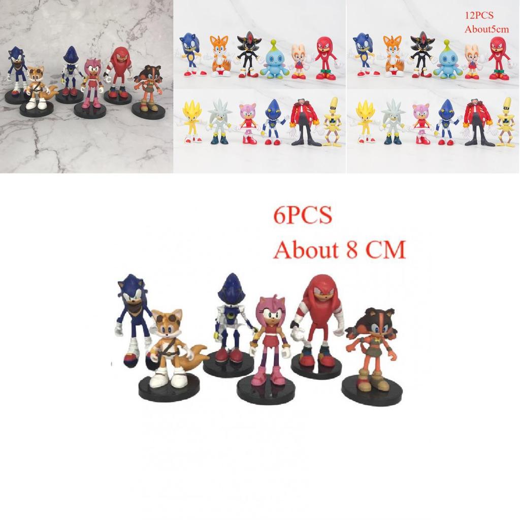 Sonic The Hedgehog Toy Doll Model Doll Decorates A Birthday Gift Set Of 6/12pcs Pvc Figures