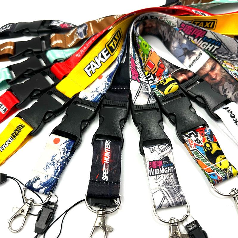 JDM Anime Lanyard: Durable Silk Woven Neck Strap for Phone and ID Badge Holders