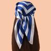 1PC Women's Stripe Print Thin Silk Satin Bohemian Casual Neck Scarf Shawl Lightweight Fashionable Ladies' Wrap