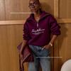 Retro Oversized Half-Zip Hoodie with Thick Lapel