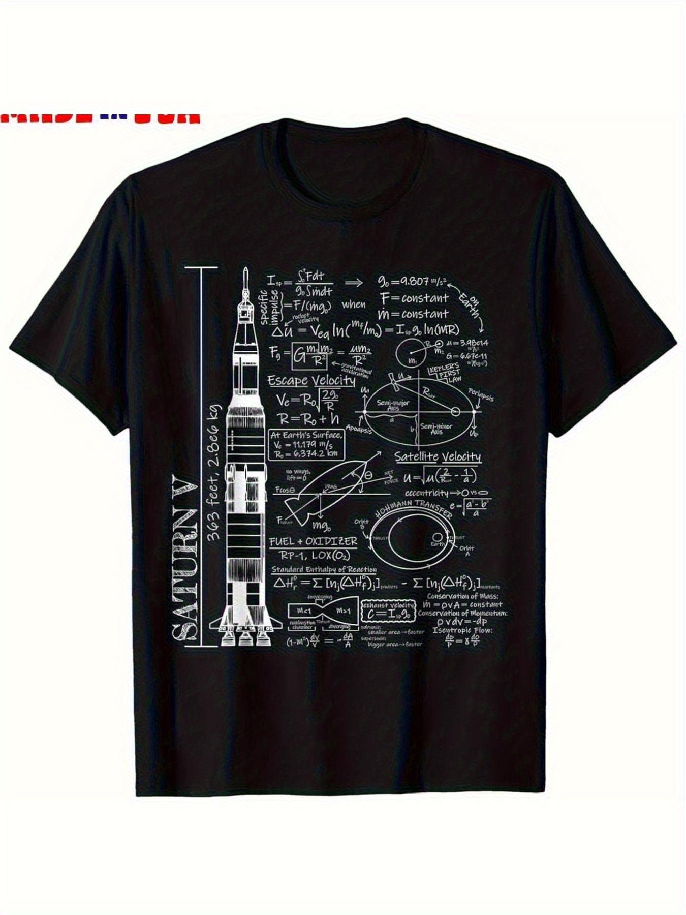 

SATURN V Rocket Science EquationsSpace Exploration with Physics Formulas100 cotton Oneck short sleevemens Tshirt 4XL