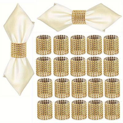 20pcs, Shiny Napkin Rings for Elegant Dining, Weddings, Anniversaries, Birthdays,Table Decorations