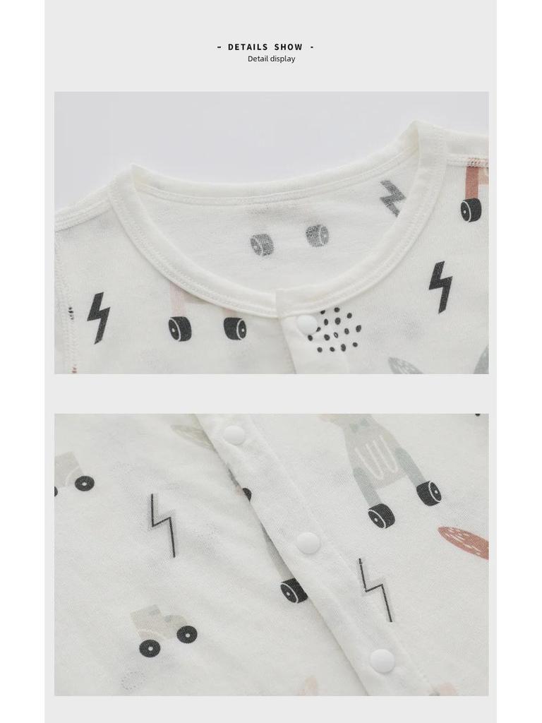 Bambu Elyaf Bebek Tulumu - Kısa Kollu, Nefes Alabilen, Yenidoğanlar için İnce Pijama - Yaz, İlkbahar ve Sonbahar için İdeal