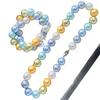 Vintage 16Mm Large Granular Color Blue Cyan Artificial Crystal Pearl Necklace Clavicle