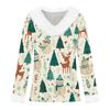 Women's Casual Fashion Long Sleeve Christmas Printed Flannel Collar Top
