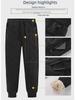 Men's Plus Velvet Thicken Cotton Trousers: Winter Warm, Casual Fit, Elastic Ankle, Suitable for Middle-Aged and Elderly.