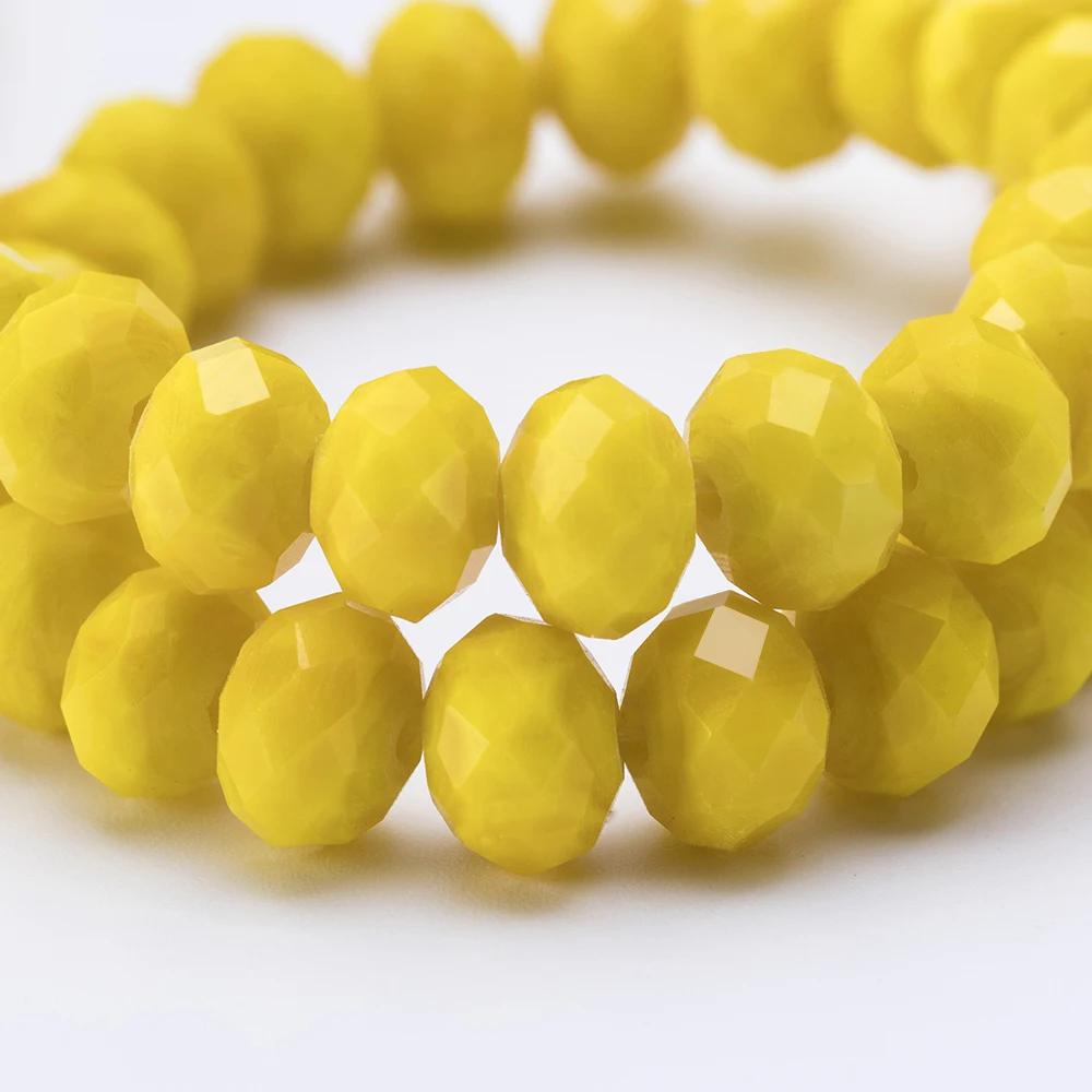 4 6 8 mm Rondell Kristallpärlor Fasetterade Porslinsglas Pärlor Lösa Avståndspärlor för Smyckestillverkning Handarbete Armband Halsband