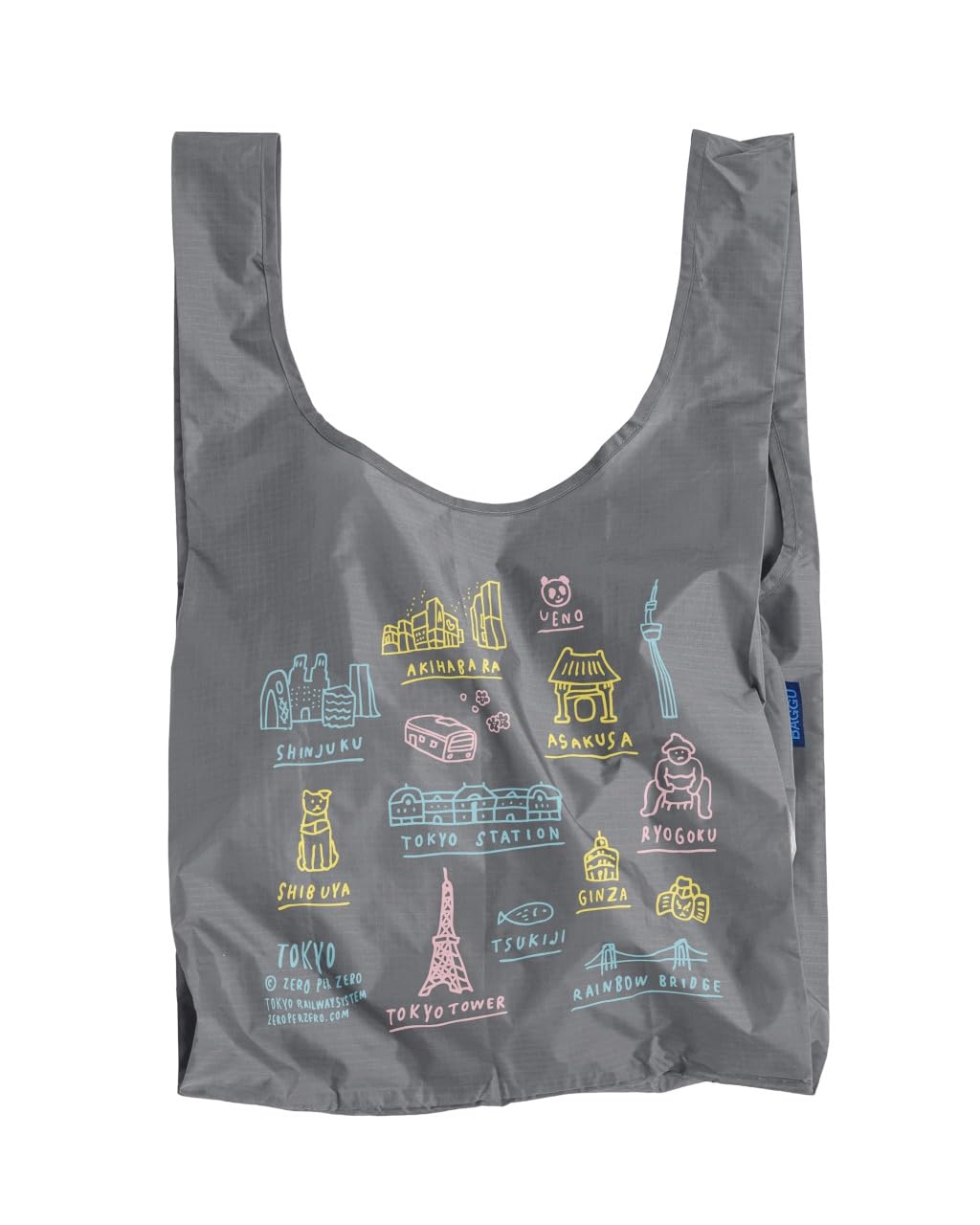 

Eco Bag STANDARD Pattern Recycled TOKYO MAP Gray [Bagu] 100%