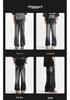 Retro Hong Kong Style Loose Straight-Leg Micro-Flare Jeans - Unisex Casual Solid Color Floor-Length Pant for Spring