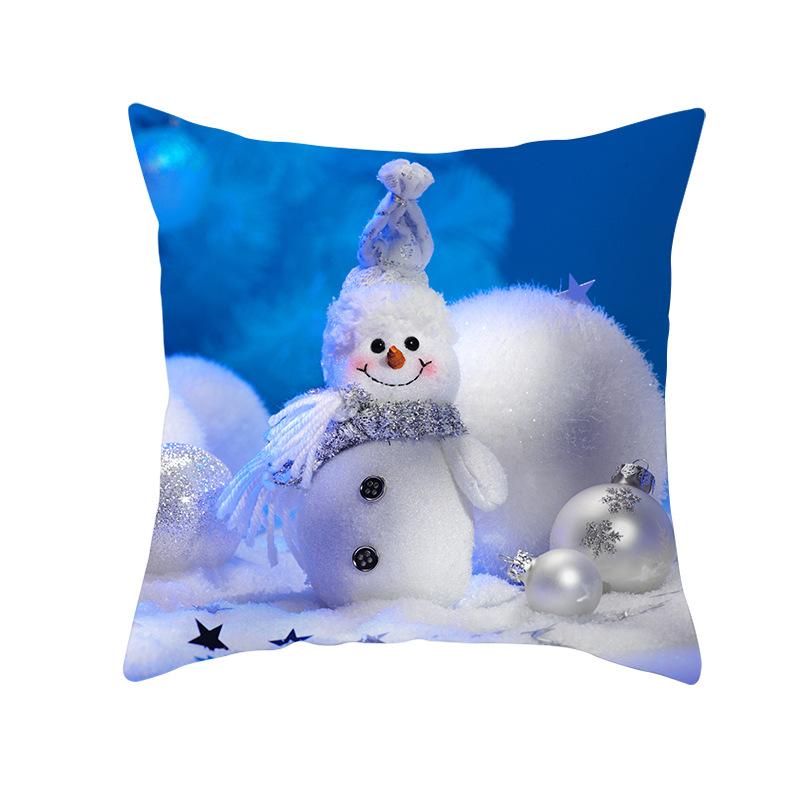New Christmas Snowman Pillow Cover Festive Home Sofa Pillow Cover