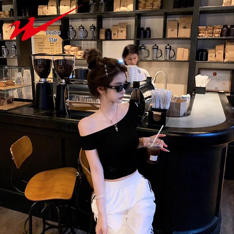 

Женский укороченный топ Shuangxing с открытыми плечами S