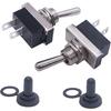 weideer 3Pcs Waterproof Toggle Switch 12V 25A 2 pin 2 Position SPST ON/Off Toggle Switch with Waterproof Cover for Auto Car KN3D-101
