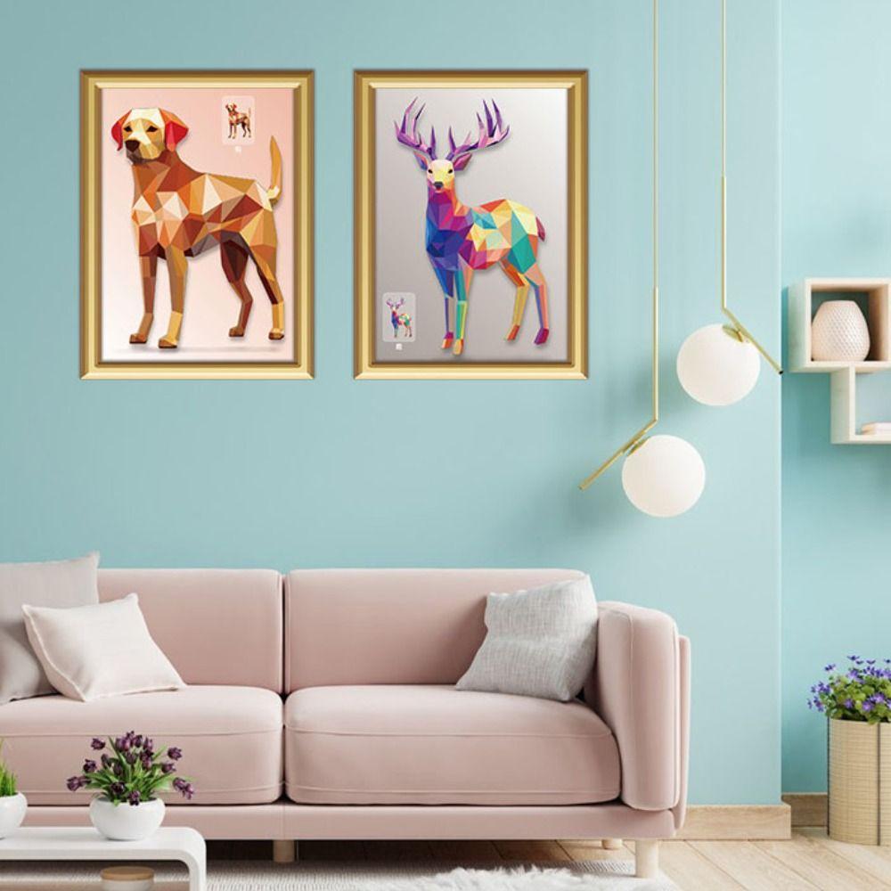 Handmade 3D Geometric Sticker Books Paper Animals Sticker Book Kawaii DIY Paste Material Kit  Kids