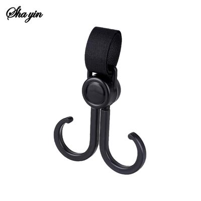 10PCS Black Plastic Universal Hook Suspension Artifact Handlebar Pole Magic Sticker Hook Rotatable Outdoor Multifunctional Buckl